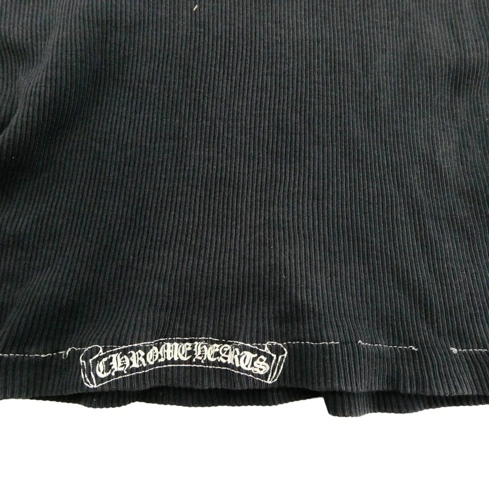 CHROME HEARTS クロムハーツ(原本無) オールド RIB TANK FUCK YOU クロス ロゴ コットン タンクトップ グレー系 S【中古】 - Image 6