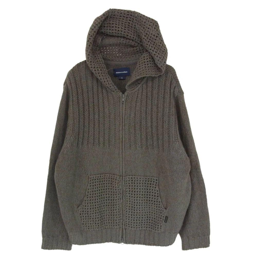 ディスイズネバーザット TN253KKNZK02 Crochet Knit Zip Up Hoodie ニット ジップアップ パーカー フーディー グレー系 M【中古】