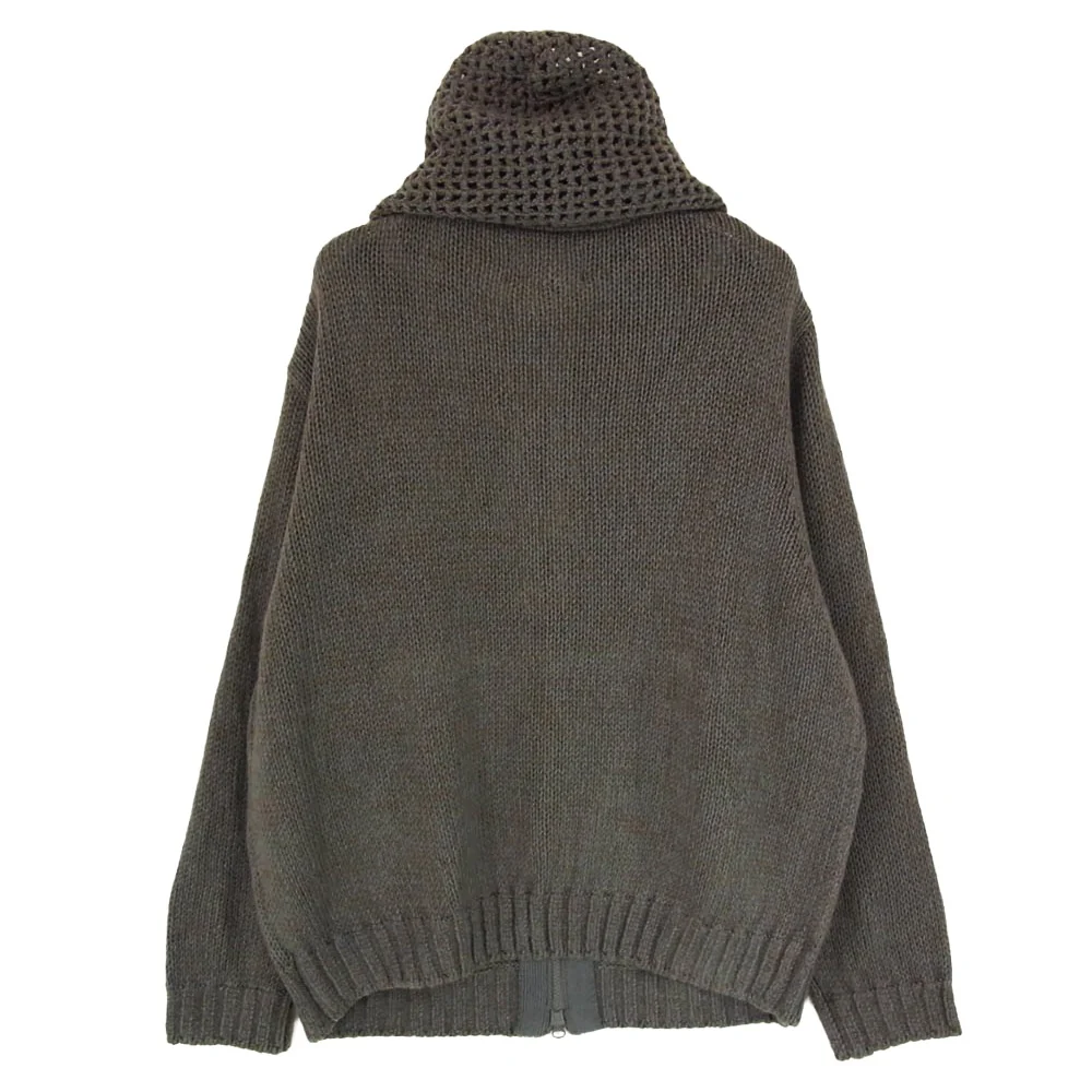 ディスイズネバーザット TN253KKNZK02 Crochet Knit Zip Up Hoodie ニット ジップアップ パーカー フーディー グレー系 M【中古】 - Image 2