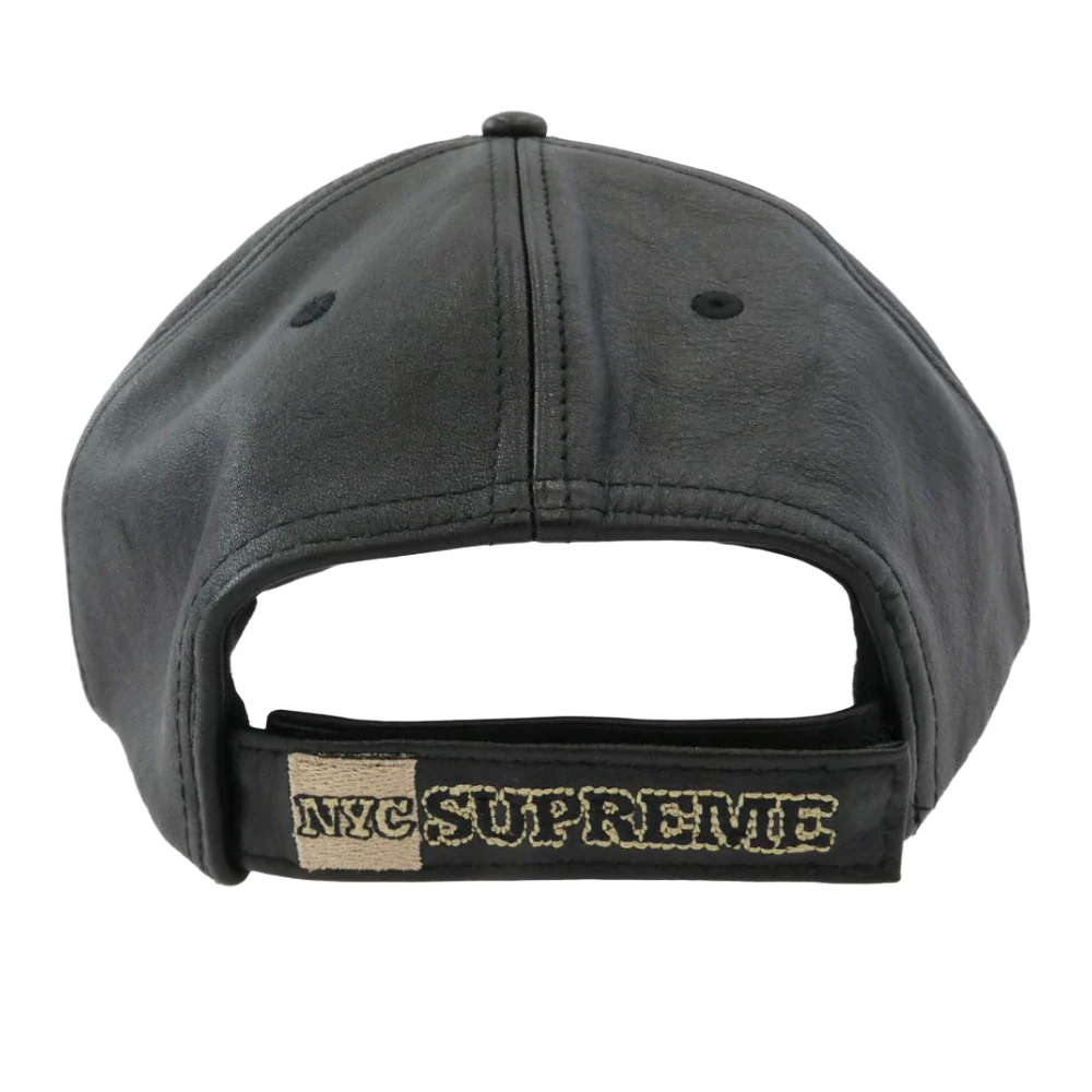 Supreme シュプリーム 25AW New York Leather 6-Panel ニューヨーク レザー 6パネル キャップ 帽子 ブラック系 ゴールド系【美品】【中古】 - Image 4