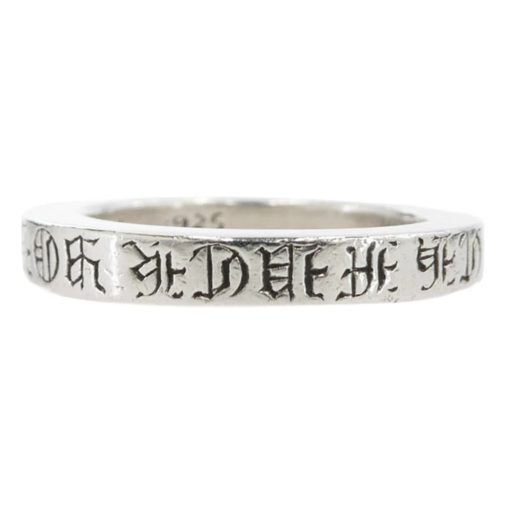 CHROME HEARTS クロムハーツ（原本無） 3mm SPACER FUCKYOU 3mm スペーサー ファックユー リング シルバー系 約14.5号【中古】 - Image 3