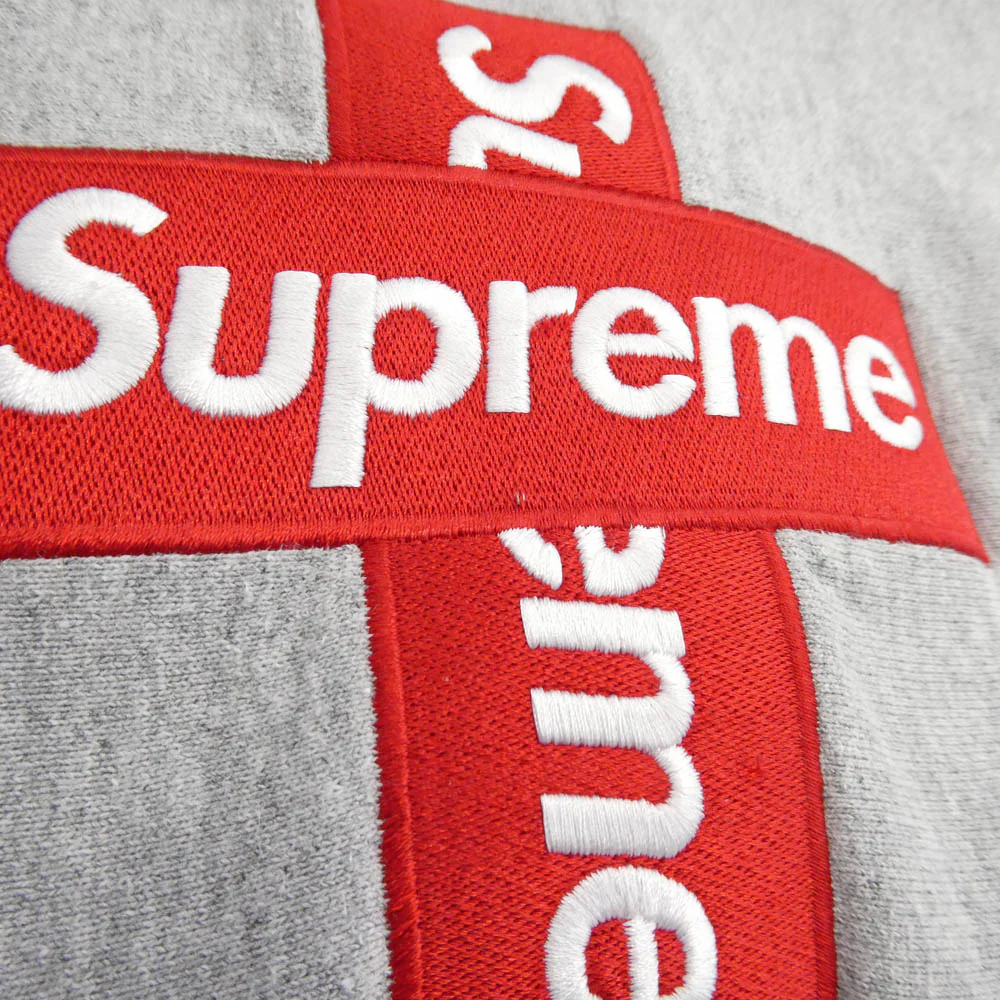 Supreme シュプリーム 20AW Cross Box Logo Hooded Sweatshirt クロス ボックスロゴ フーデッド スウェット シャツ プルオーバー パーカー グレー系 S【中古】 - Image 5