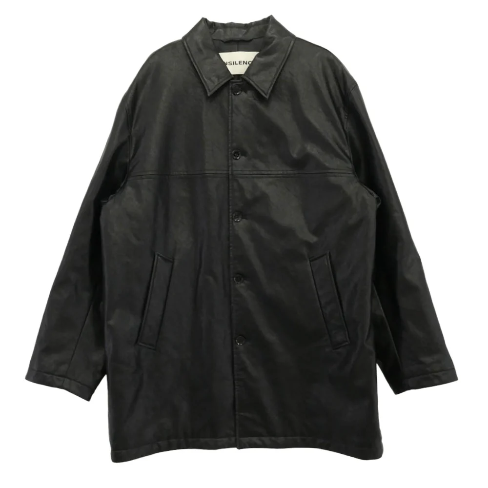 インサイレンス Faux Leather Car Coat フェイクレザー カーコート ブラック系 L【中古】
