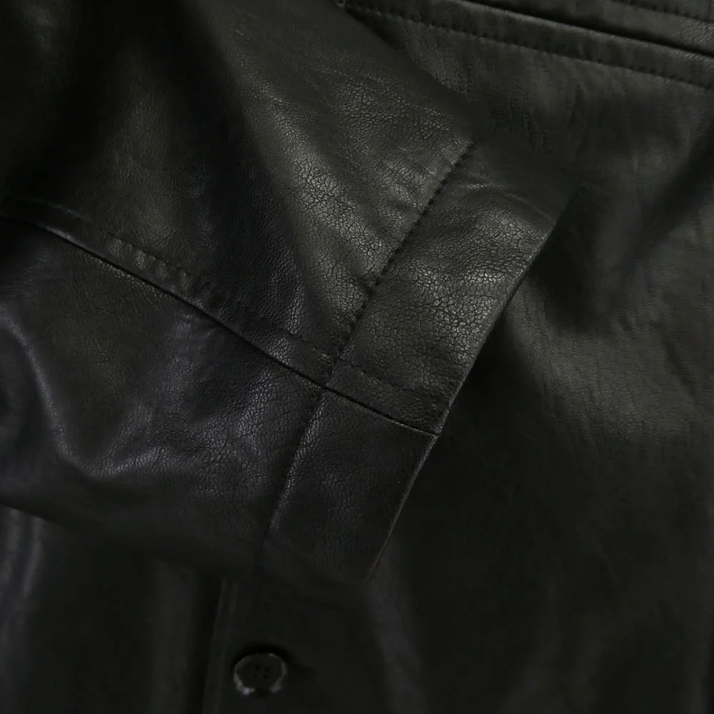 インサイレンス Faux Leather Car Coat フェイクレザー カーコート ブラック系 L【中古】 - Image 4