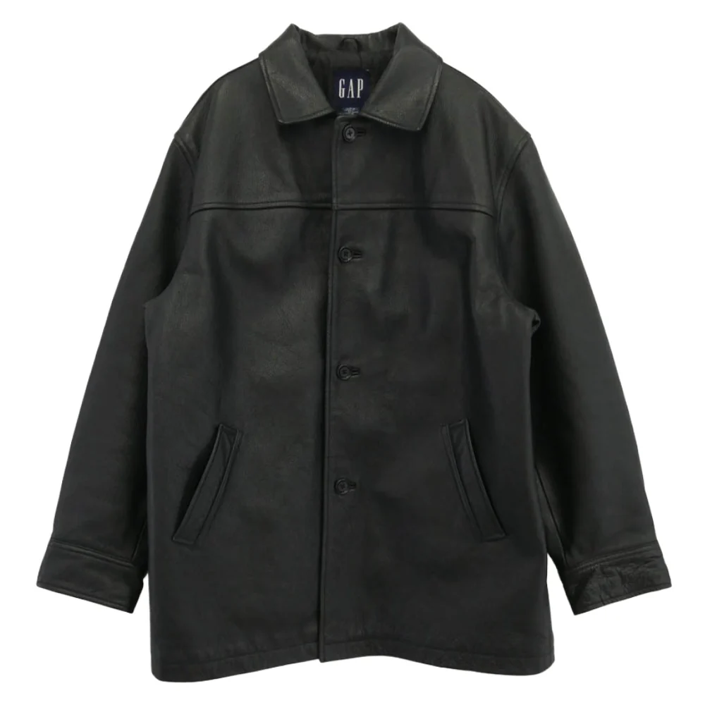 GAP ギャップ 112981-00-1 OLD オールド レザー カーコート ブラック系 L【中古】