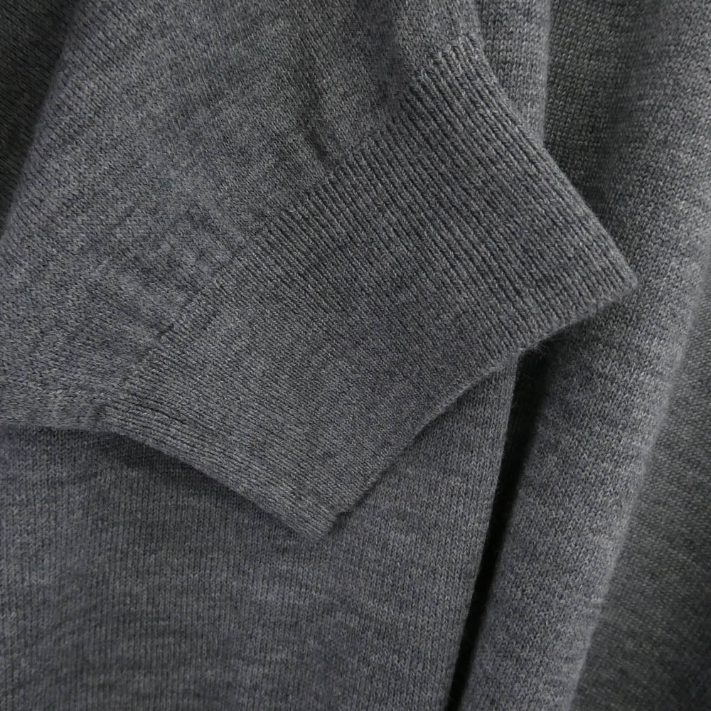 BALENCIAGA バレンシアガ 849966 T1756 2025 GARDEROBE ジャージー ウール ニット ポロシャツ グレー系 S【中古】 - Image 4