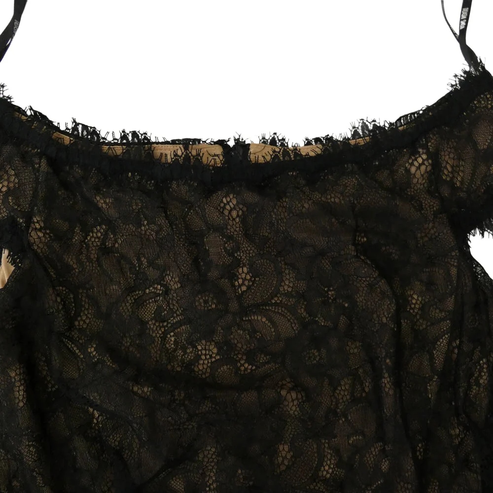 TADASHI SHOJI タダシショージ フレンチスリーブ 総レース ウエストベルト ドレス ワンピース ブラック系 ベージュ系【中古】 - Image 3