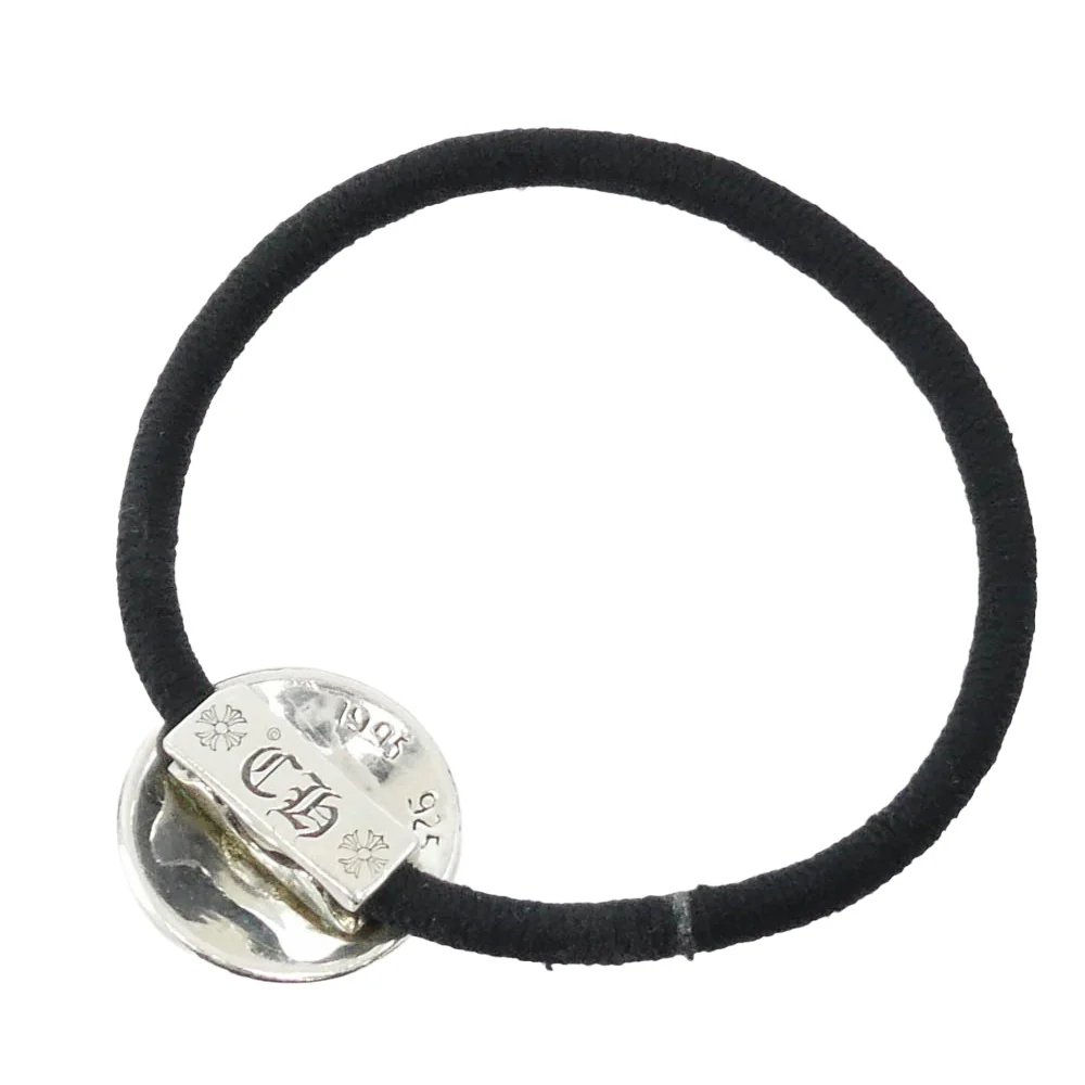 CHROME HEARTS クロムハーツ(原本無) HAIRBAND クロスボール ヘアバンド ヘアゴム コンチョ シルバー系 ブラック系【中古】 - Image 2