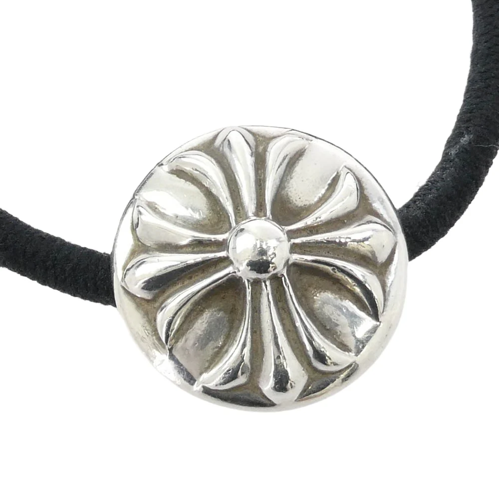 CHROME HEARTS クロムハーツ(原本無) HAIRBAND クロスボール ヘアバンド ヘアゴム コンチョ シルバー系 ブラック系【中古】 - Image 3