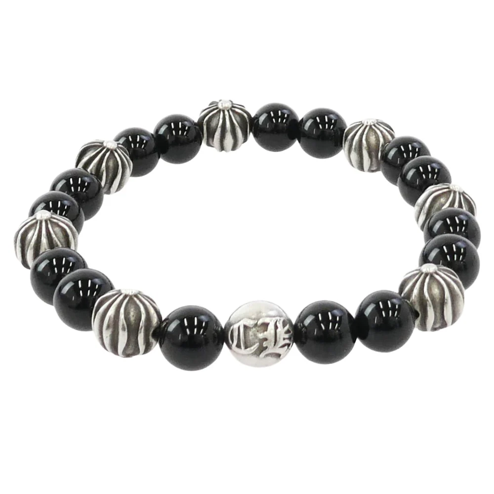 CHROME HEARTS クロムハーツ(原本無) 8mm BEAD シルバーパーツ8個 ビーズ ブレスレット シルバー系 ブラック系【中古】