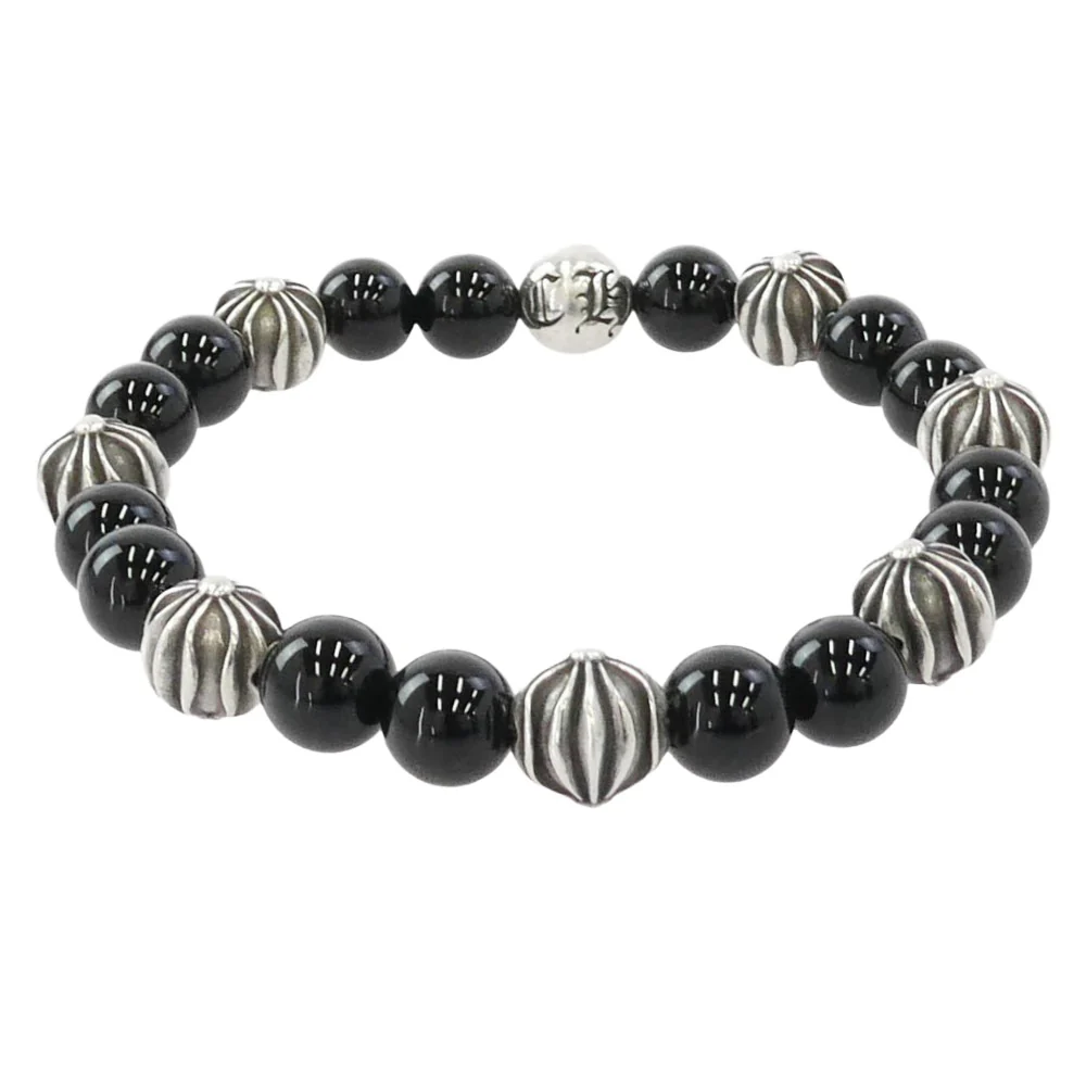 CHROME HEARTS クロムハーツ(原本無) 8mm BEAD シルバーパーツ8個 ビーズ ブレスレット シルバー系 ブラック系【中古】 - Image 2