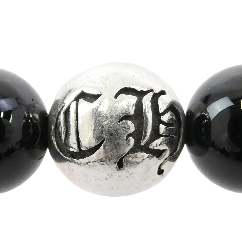 CHROME HEARTS クロムハーツ(原本無) 8mm BEAD シルバーパーツ8個 ビーズ ブレスレット シルバー系 ブラック系【中古】 - Image 4