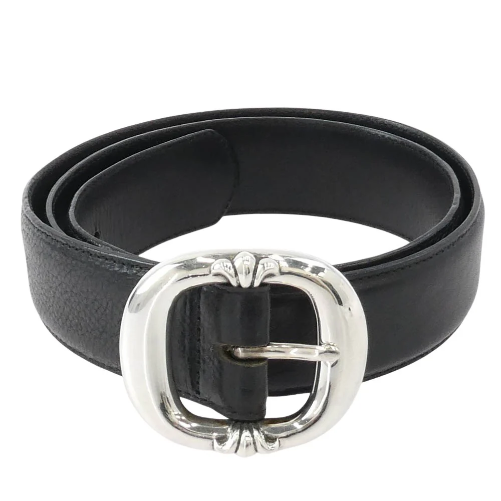 CHROME HEARTS クロムハーツ（原本無） BLT GUNSLINGER 1.5 ガンスリンガー バックル レザー ベルト 36インチ ブラック系 36【中古】