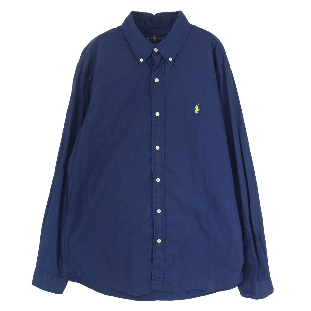 POLO RALPH LAUREN ポロ・ラルフローレン CLASSIC FIT クラシックフィット BD 長袖 シャツ ネイビー系 L【中古】