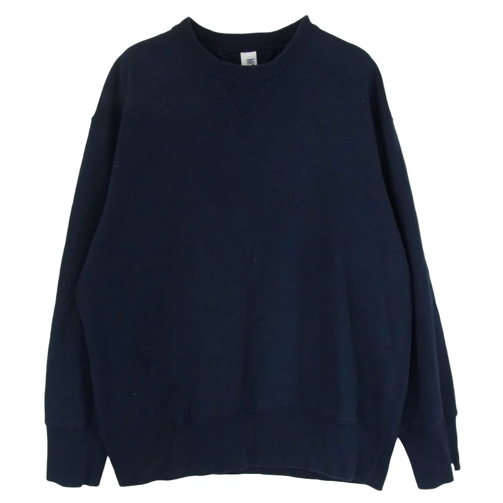 LOOPWHEELER ループウィラー BEAMS PLUS Athletic Sweat Crew Neck 両V クルー スウェット ネイビー系 L【中古】