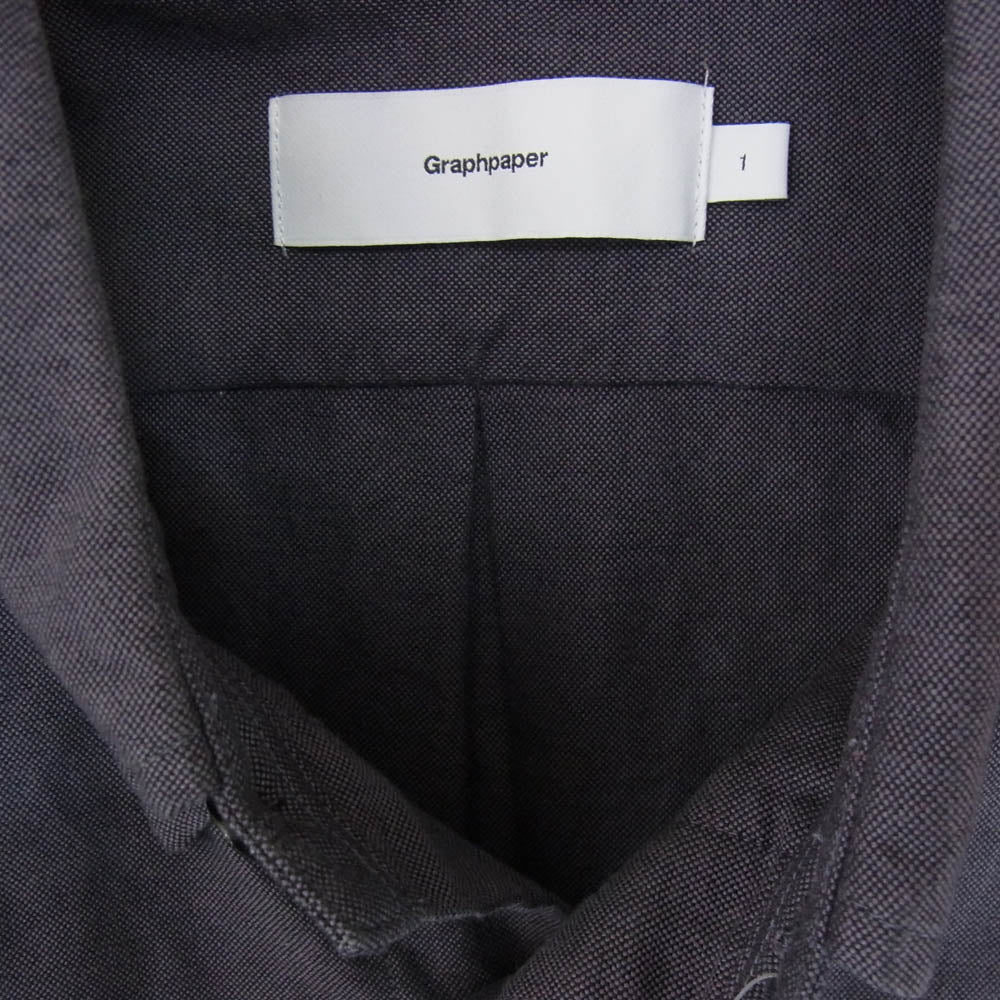 GRAPHPAPER グラフペーパー 22AW GM223-50020B Oxford LS B.D Box Shirt オックスフォード オーバーサイズ ボタンダウン シャツ グレー系 1【中古】 - Image 3