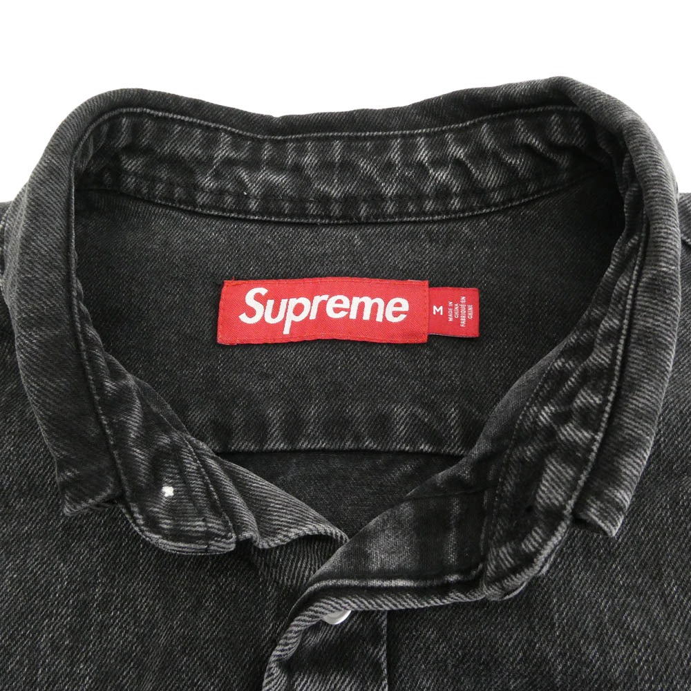 Supreme シュプリーム 25AW Small Box Denim Shirt スモールボックス ウォッシュド デニム 長袖 シャツ ダークグレー系 M【中古】 - Image 3