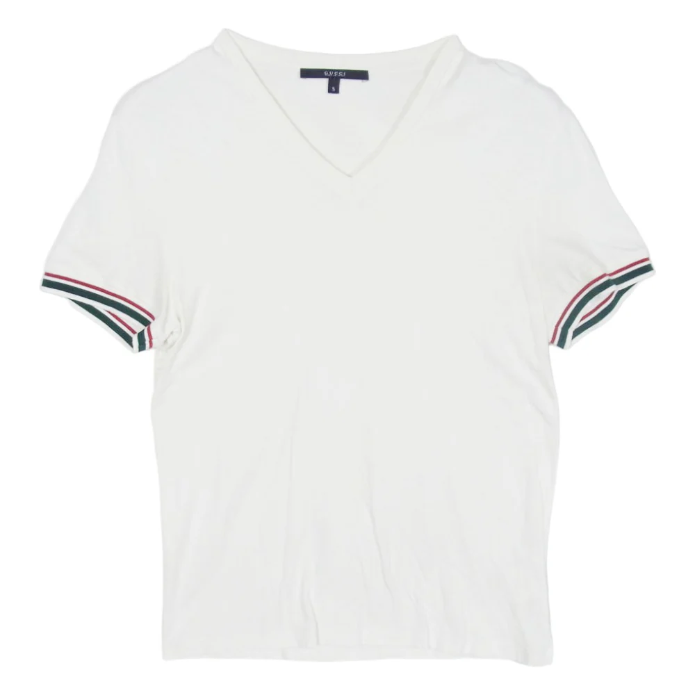 GUCCI グッチ 269121 X3431 シェリーライン コットン vネック Tシャツ 半袖カットソー ホワイト系 S【中古】