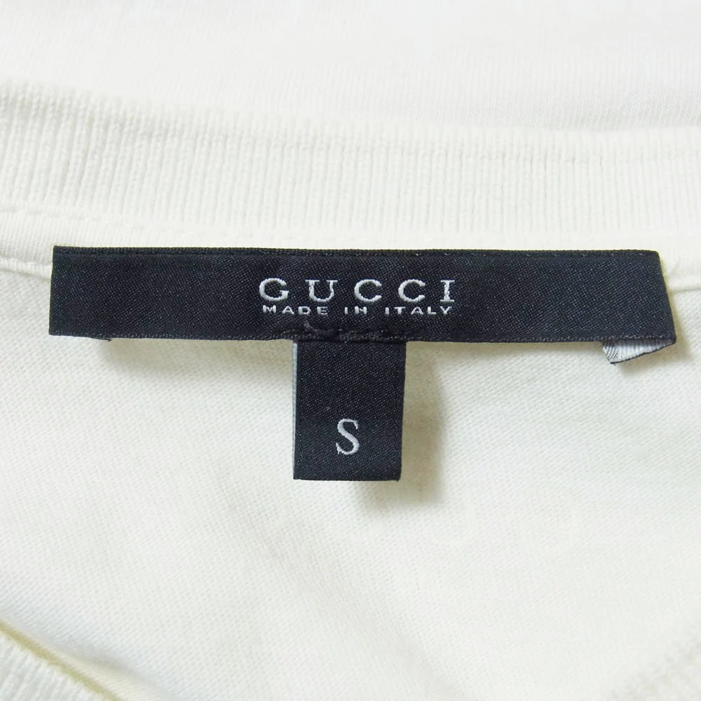 GUCCI グッチ 269121 X3431 シェリーライン コットン vネック Tシャツ 半袖カットソー ホワイト系 S【中古】 - Image 4