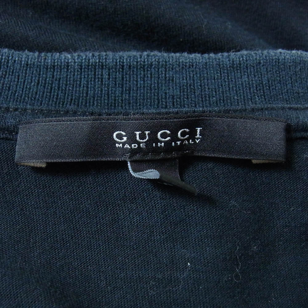 GUCCI グッチ 269121 X3431 シェリーライン コットン vネック Tシャツ 半袖カットソー ネイビー系 S【中古】 - Image 4