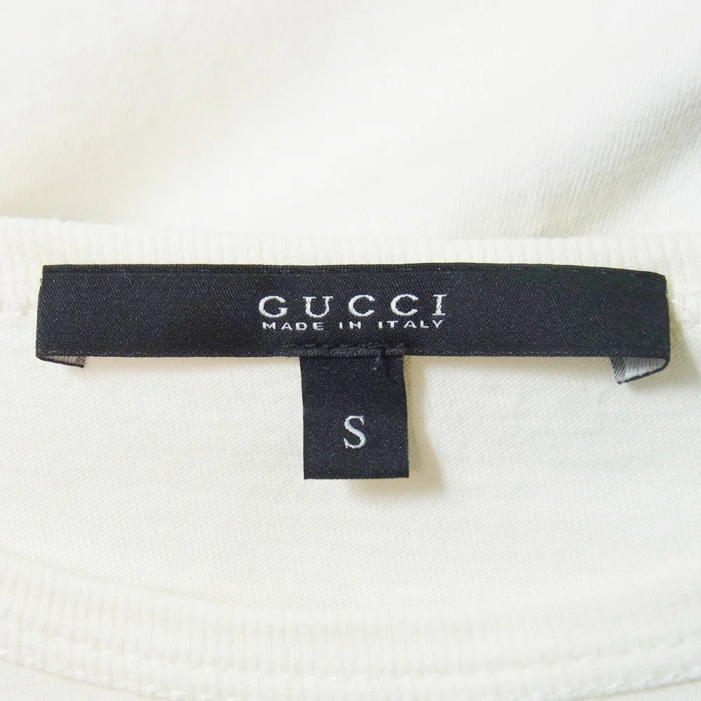 GUCCI グッチ 287689 X3719 インターロッキング GGロゴ チェック柄 Tシャツ 半袖カットソー ホワイト系 S【中古】 - Image 4