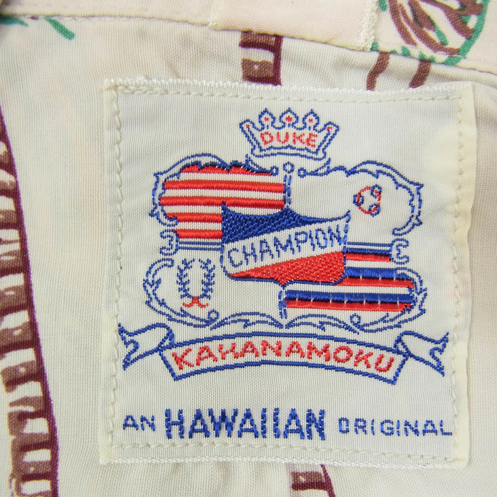 SUN SURF サンサーフ DK36202 DUKE KAHANAMOKU デュークカハナモク SP スペシャル COCONUT PALMS & DIAMOND HEAD アロハ ハワイアン 半袖 シャツ ホワイト系 L【中古】 - Image 4