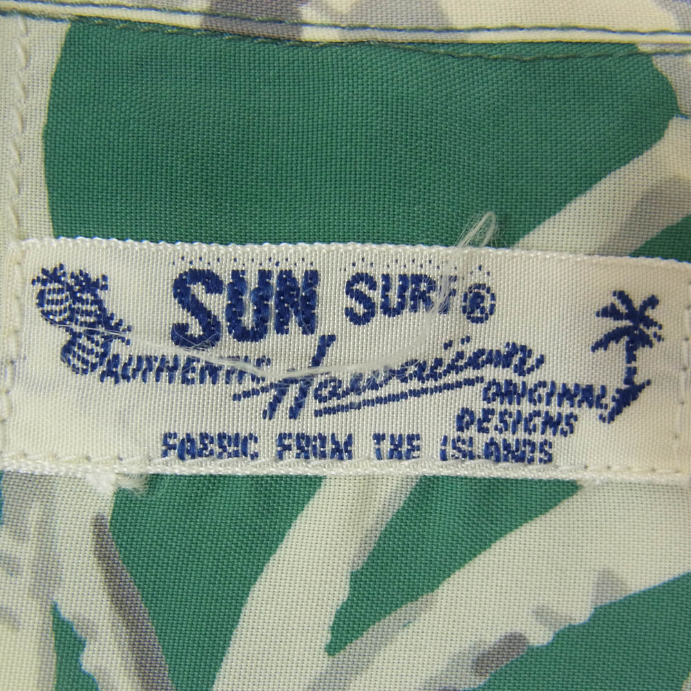 SUN SURF サンサーフ SS36018 BANYAN TREE バニアンツリー アロハ ハワイアン 半袖 シャツ グリーン系 M【中古】 - Image 4