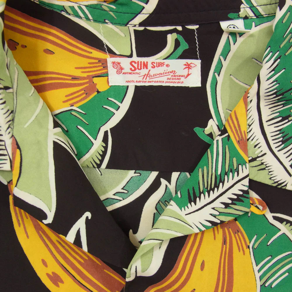 SUN SURF サンサーフ SS33865 ISLAND BANANA アイランドバナナ アロハ ハワイアン 半袖 シャツ ブラック系 M【中古】 - Image 3