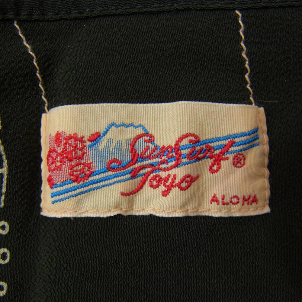 SUN SURF サンサーフ SS37790 NOH-MEN 能面 アロハ ハワイアン 半袖 シャツ ブラック系 M【中古】 - Image 4