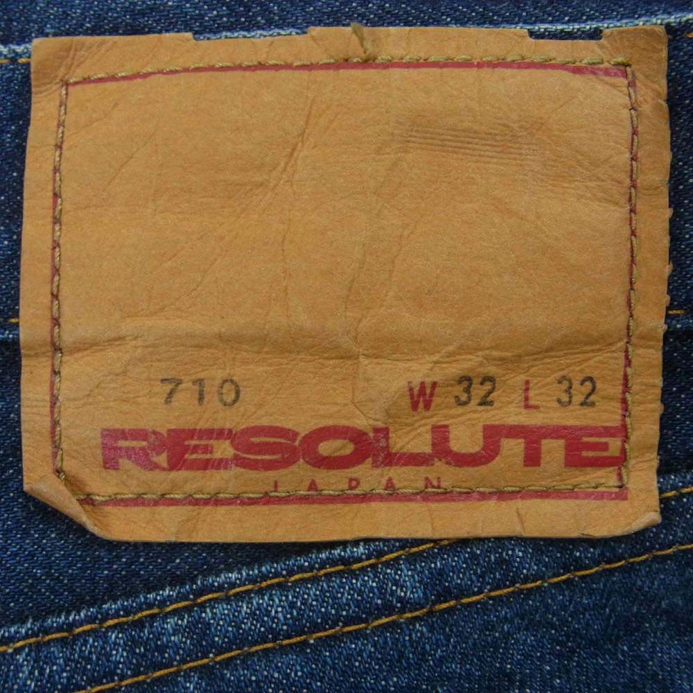 RESOLUTE リゾルト Lot 710 テーパード ストレート デニム パンツ 日本製 インディゴブルー系 W32 L32【中古】 - Image 4