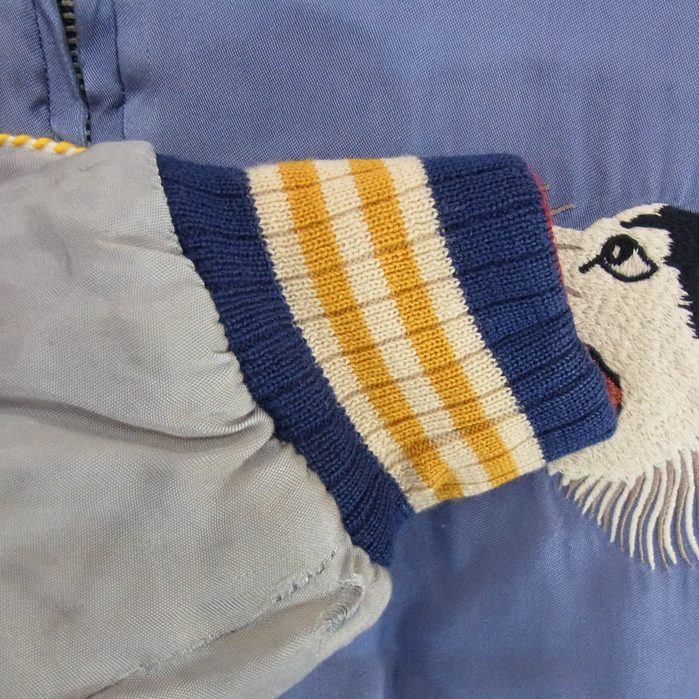 Pherrow's フェローズ 桃太郎 犬 猿 雉 スカジャン スーベニア ジャケット ブルー系 L【中古】 - Image 6