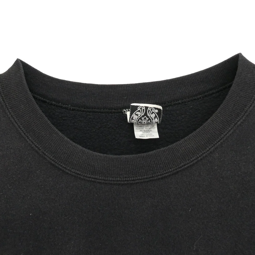 CHROME HEARTS クロムハーツ(原本無) 90s OLD LOGO HORSESHOE オールド バックホースシュー 袖ロゴ アームロゴプリント クルーネック スウェット ブラック系 L【中古】 - Image 3