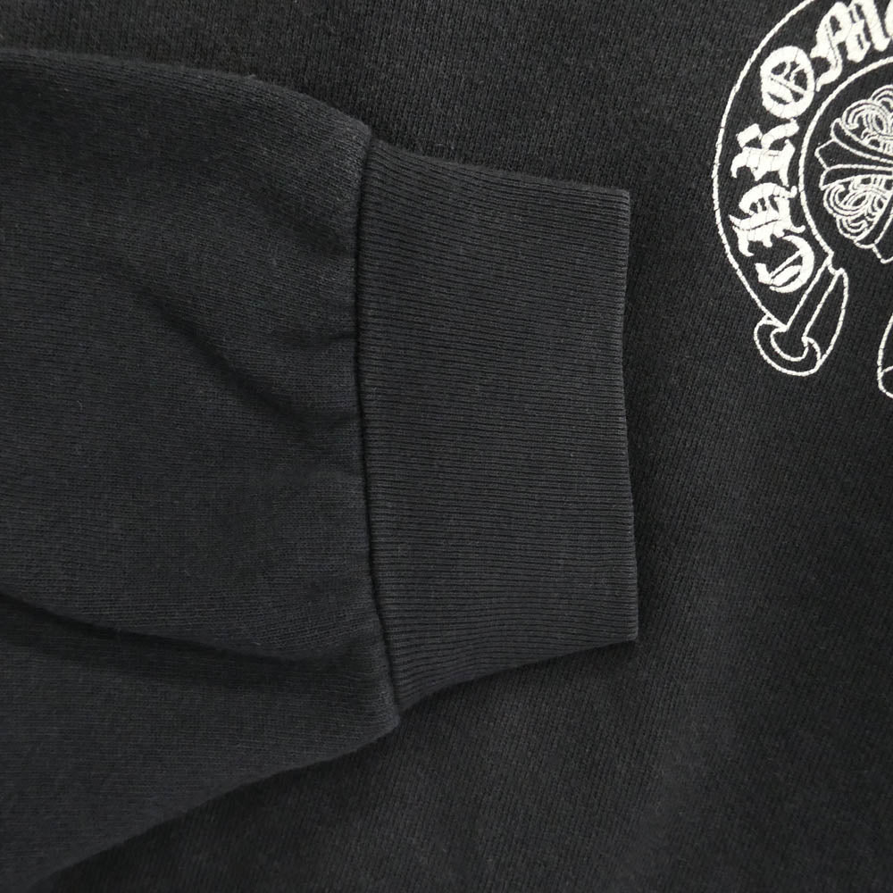 CHROME HEARTS クロムハーツ(原本無) 90s OLD LOGO HORSESHOE オールド バックホースシュー 袖ロゴ アームロゴプリント クルーネック スウェット ブラック系 L【中古】 - Image 4