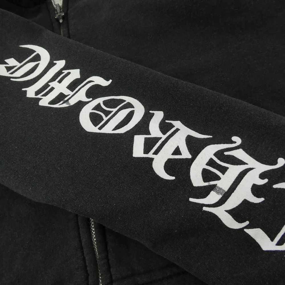 CHROME HEARTS クロムハーツ（原本無） OLD HORSESHOE HOODIE 裏地サーマル オールド ファックユー バックロゴ プルオーバー パーカー ブラック系【中古】 - Image 8