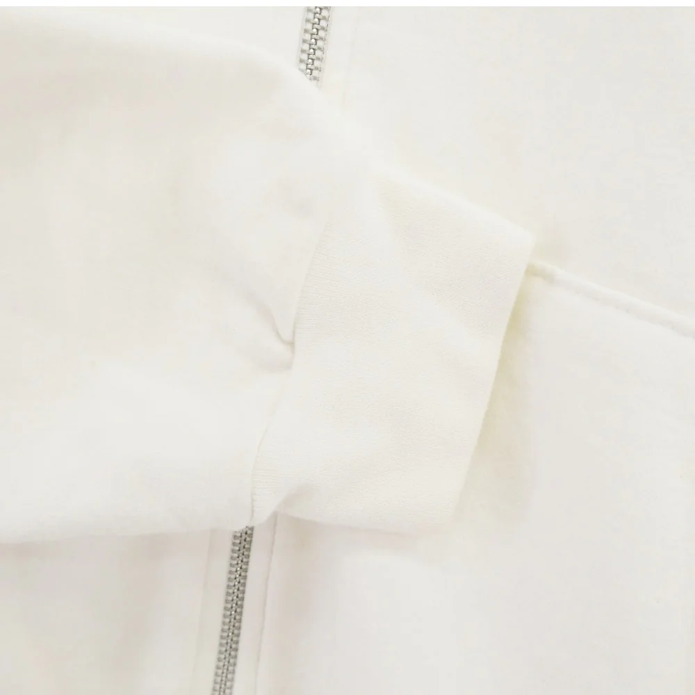 CHROME HEARTS クロムハーツ（原本無） SWTSHRT HD ZIP 袖ロゴ アームロゴプリント ジップアップ パーカー 白 オフホワイト系 M【中古】 - Image 4