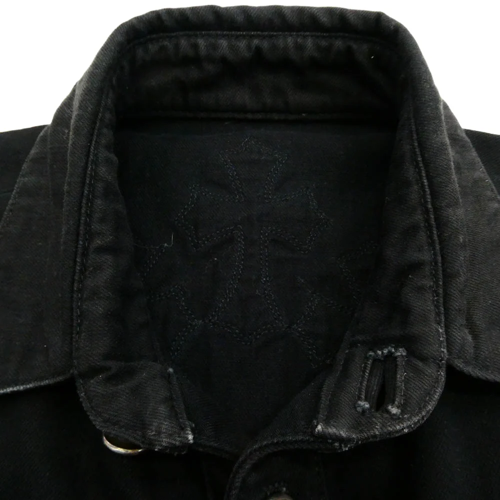 CHROME HEARTS クロムハーツ（原本無） セメタリークロスパッチ バックフレアニー ウエスタン デニムジャケット ブラック系 シルバー系 M【中古】 - Image 3
