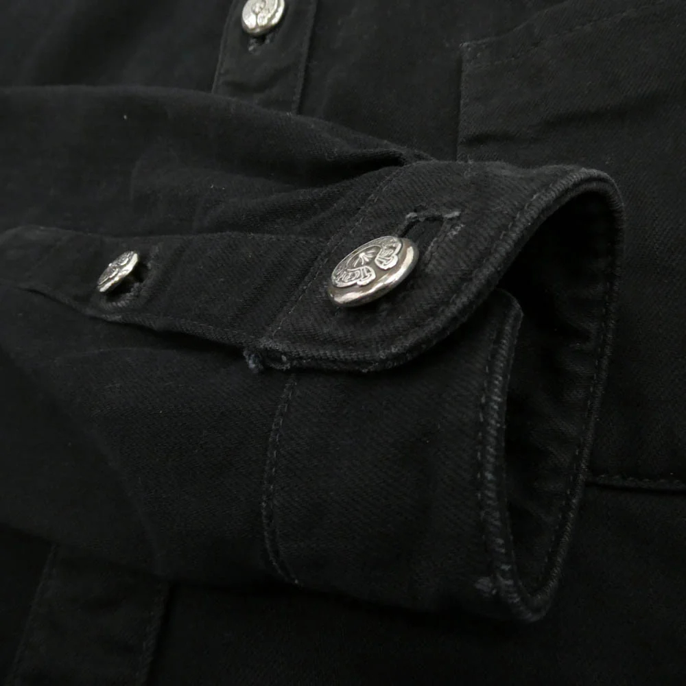 CHROME HEARTS クロムハーツ（原本無） セメタリークロスパッチ バックフレアニー ウエスタン デニムジャケット ブラック系 シルバー系 M【中古】 - Image 4