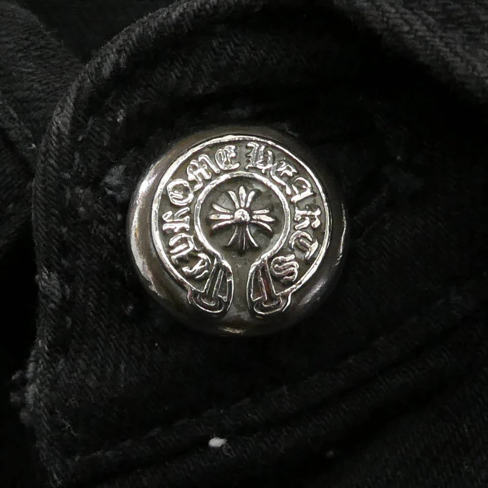 CHROME HEARTS クロムハーツ（原本無） セメタリークロスパッチ バックフレアニー ウエスタン デニムジャケット ブラック系 シルバー系 M【中古】 - Image 8