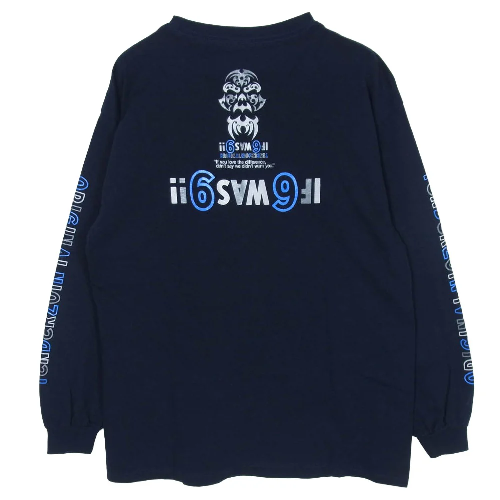 TENDERLOIN テンダーロイン 22SS 2A 袖プリント ロゴ ロングスリーブ 長袖 Tシャツ ネイビー系 L【中古】 - Image 2