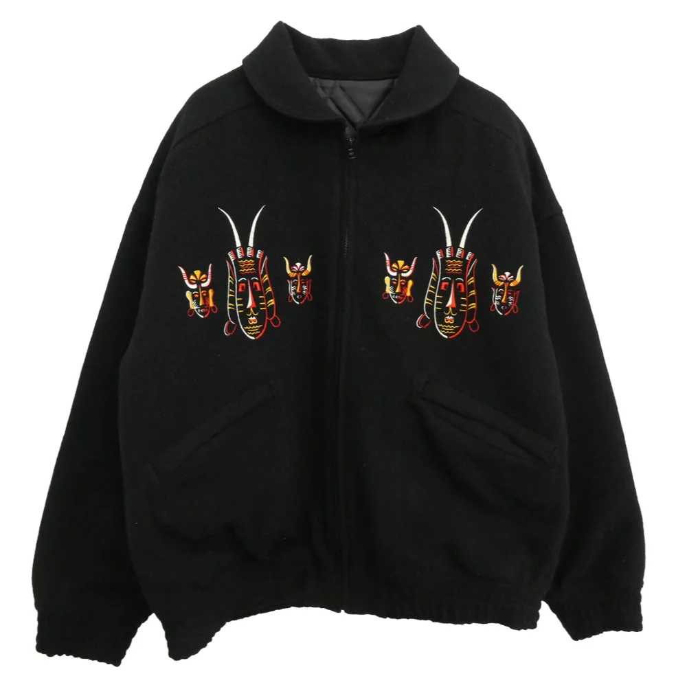TENDERLOIN テンダーロイン 21AW MELTON VERSITY JKT メルトン バーシティ ジャケット ブラック系 マルチカラー系 M【中古】