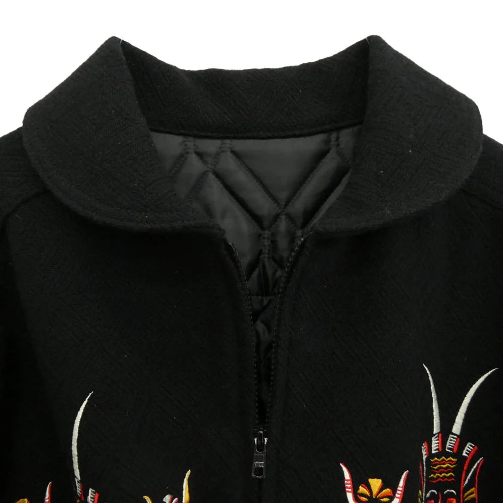 TENDERLOIN テンダーロイン 21AW MELTON VERSITY JKT メルトン バーシティ ジャケット ブラック系 マルチカラー系 M【中古】 - Image 3