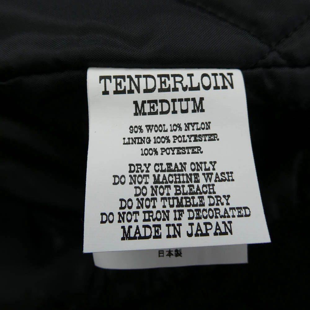 TENDERLOIN テンダーロイン 21AW MELTON VERSITY JKT メルトン バーシティ ジャケット ブラック系 マルチカラー系 M【中古】 - Image 5