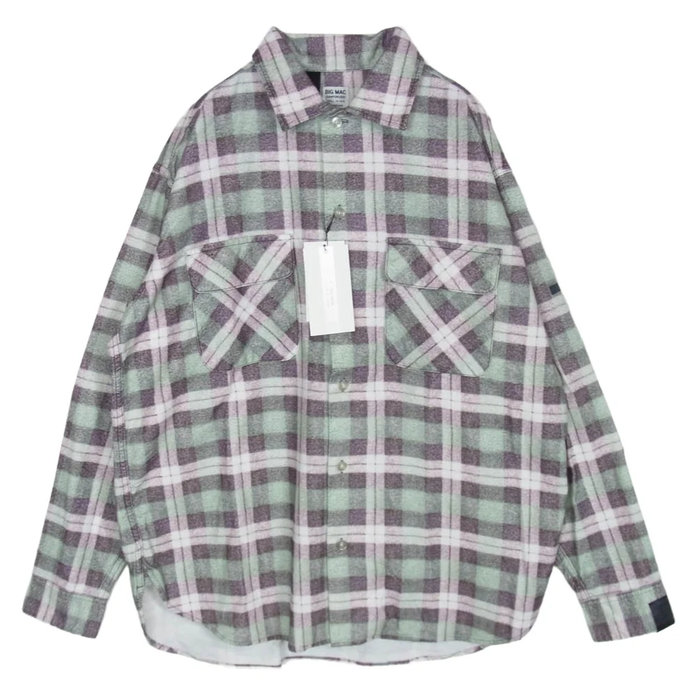 N.HOOLYWOOD エヌハリウッド 2252-SH60-025 GRN CHECK 長袖 チェック ネル シャツ グリーン系 36【極上美品】【中古】