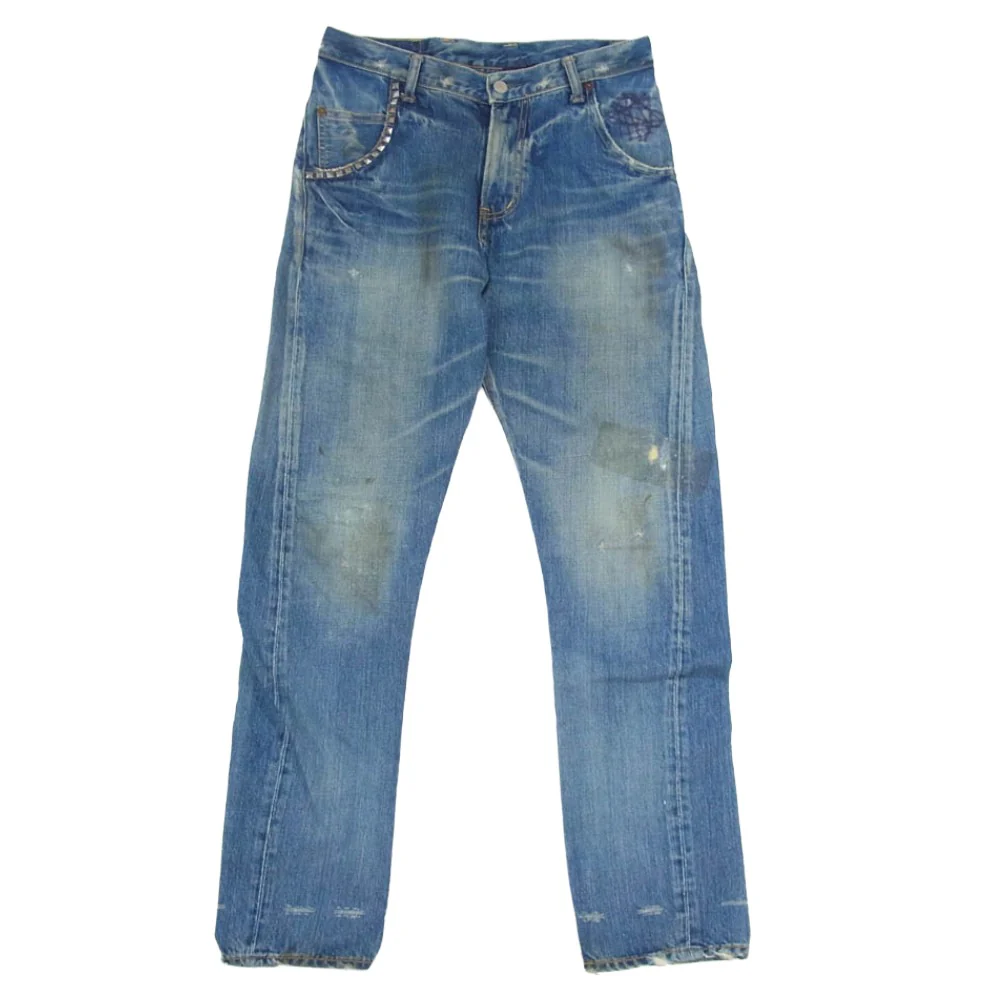 HYSTERIC GLAMOUR ヒステリックグラマー KINKY キンキー スタッズ ストレート デニムパンツ インディゴブルー系 XS【中古】