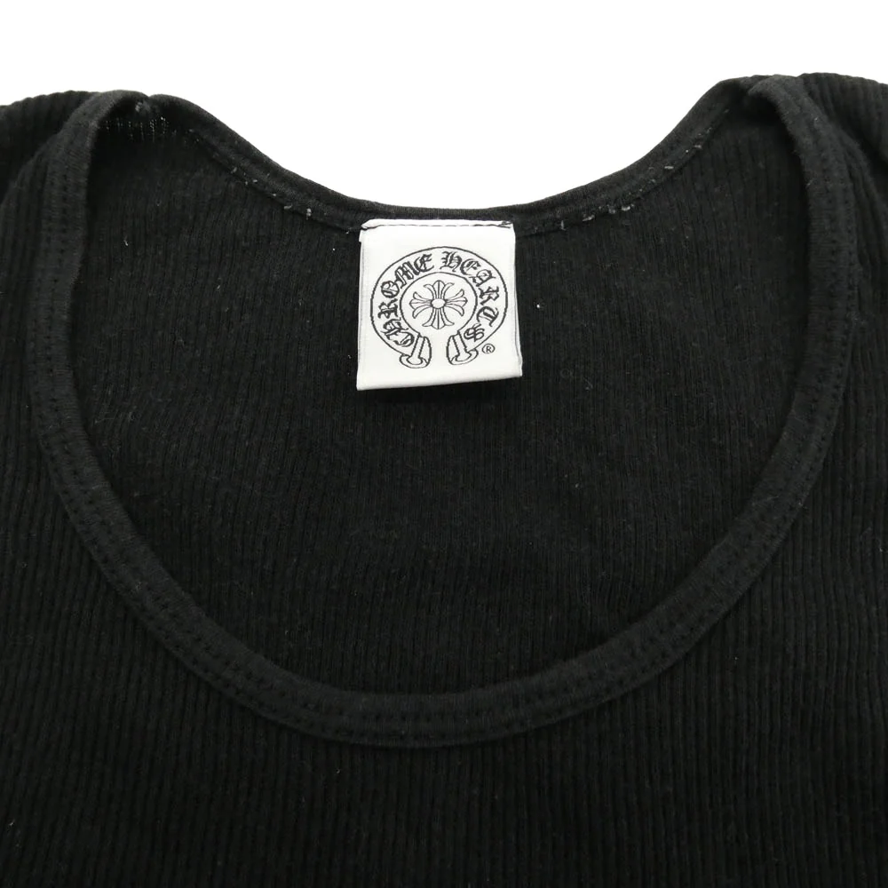 CHROME HEARTS クロムハーツ（原本無） RIB TANK FOTI フォティ サイドロゴプリント タンクトップ ノースリーブ ブラック系 S【中古】 - Image 3