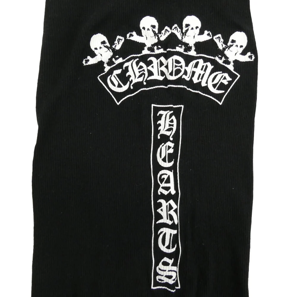 CHROME HEARTS クロムハーツ（原本無） RIB TANK FOTI フォティ サイドロゴプリント タンクトップ ノースリーブ ブラック系 S【中古】 - Image 6