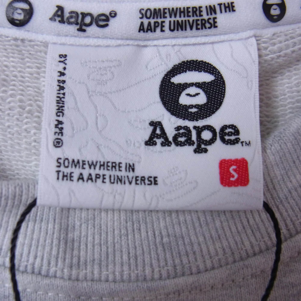 A BATHING APE アベイシングエイプ 23AW AAPSWMA360XXL logo embroidered crew neck vest ロゴ クルーネック スウェット ベスト グレー系 S【美品】【中古】 - Image 4