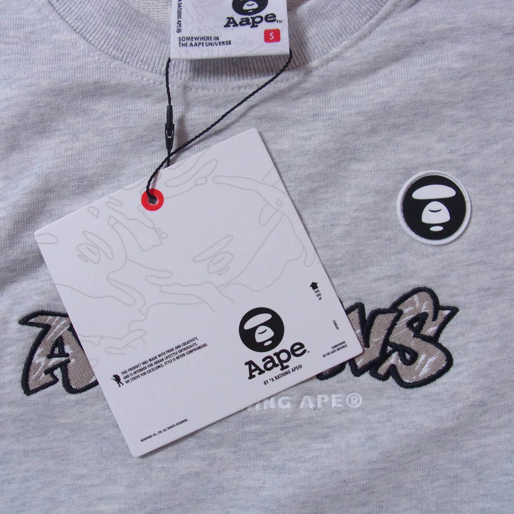A BATHING APE アベイシングエイプ 23AW AAPSWMA360XXL logo embroidered crew neck vest ロゴ クルーネック スウェット ベスト グレー系 S【美品】【中古】 - Image 6