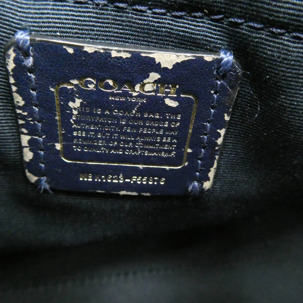 COACH コーチ K1623-F55876 キャリーオール クロコ型押し 2WAY ハンド ショルダー バッグ ネイビー系【中古】 - Image 6