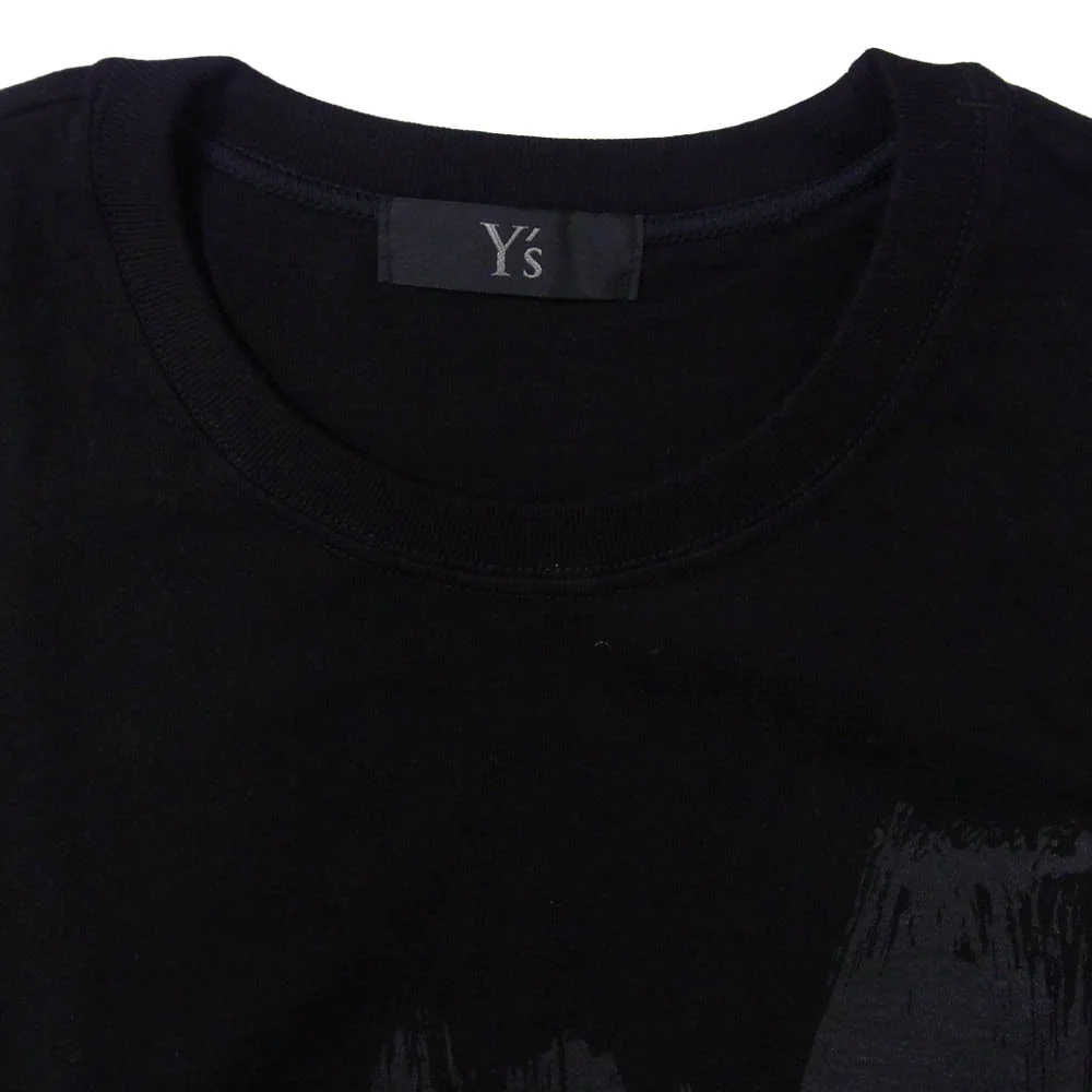 Y's Yohji Yamamoto ワイズ ヨウジヤマモト YR-T61-961 Y'S LOGO BLUSH PRINT HALF SLEEVE T ブラッシュドロゴプリント クルーネック 半袖 Tシャツ ブラック系 4【極上美品】【中古】 - Image 3